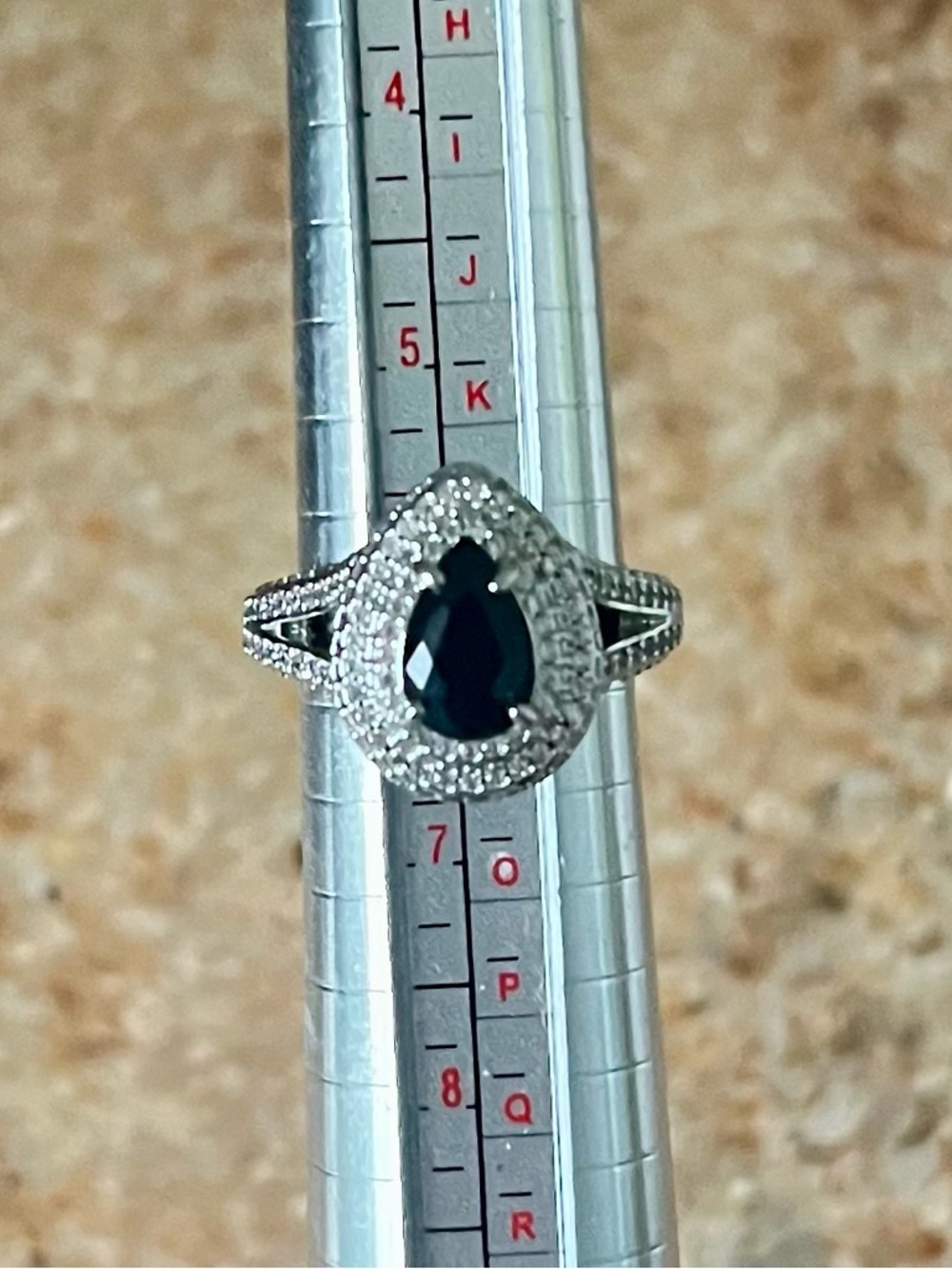 BP RETRO The Cruise Ship Ring Black Onyx on Rhodium Ring HTF - Picture 5 of 7